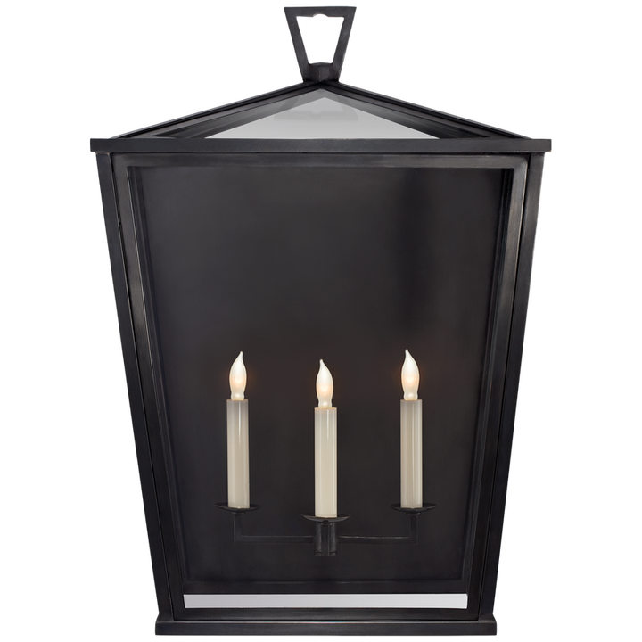 Visual Comfort & Co. Darlana Large 3/4 Lantern Outdoor Flush Mounts Visual Comfort & Co. Bronze  