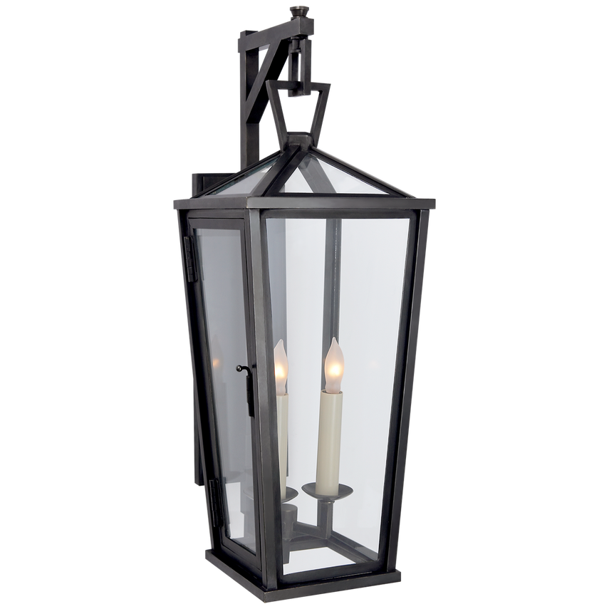 Visual Comfort & Co. Darlana Small Tall Bracketed Wall Lantern Outdoor Flush Mounts Visual Comfort & Co. Bronze  