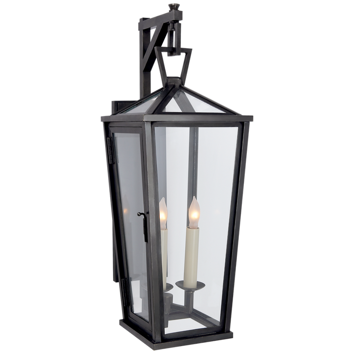 Visual Comfort & Co. Darlana Small Tall Bracketed Wall Lantern Outdoor Flush Mounts Visual Comfort & Co. Bronze  