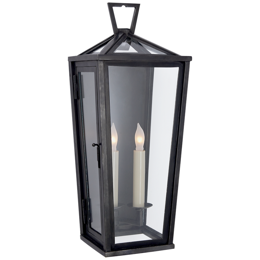 Visual Comfort & Co. Darlana Small Tall 3/4 Wall Lantern Outdoor Flush Mounts Visual Comfort & Co. Bronze  