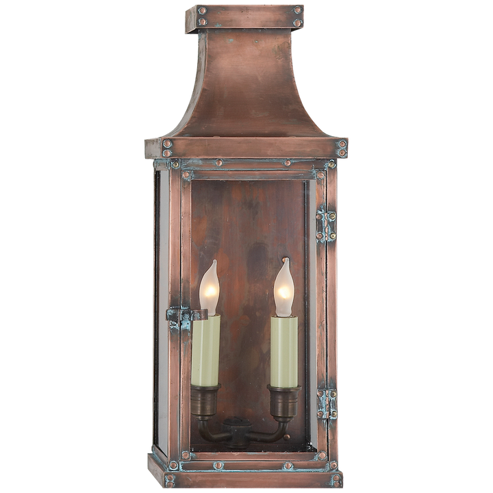 Visual Comfort & Co. Bedford Medium 3/4 Lantern Outdoor Flush Mounts Visual Comfort & Co. Natural Copper  