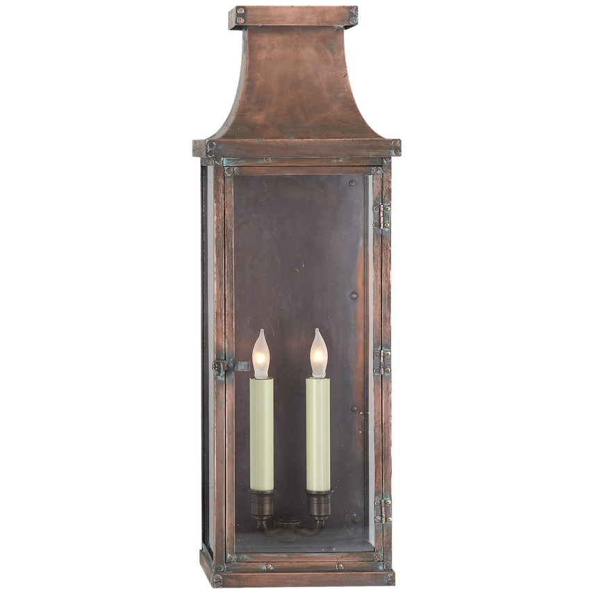 Visual Comfort & Co. Bedford Large 3/4 Lantern Outdoor Flush Mounts Visual Comfort & Co. Natural Copper  