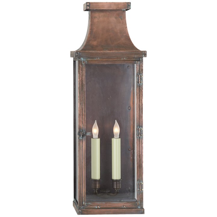 Visual Comfort & Co. Bedford Large 3/4 Lantern Outdoor Flush Mounts Visual Comfort & Co. Natural Copper  