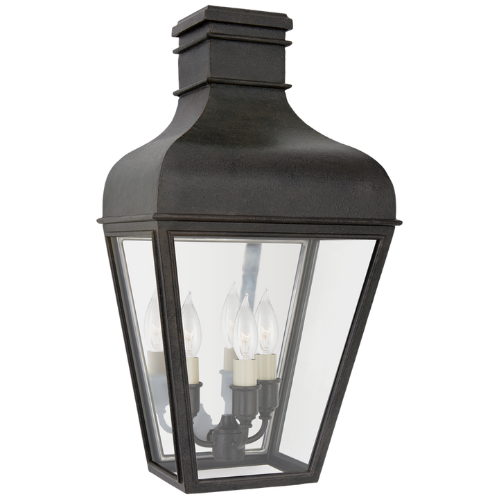 Visual Comfort & Co. Fremont Small 3/4 Wall Lantern Outdoor Flush Mounts Visual Comfort & Co. French Rust  