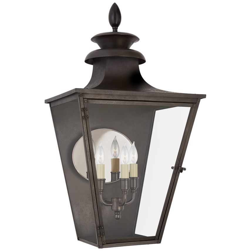 Visual Comfort & Co. Albermarle Medium 3/4 Wall Lantern Outdoor Flush Mounts Visual Comfort & Co. Blackened Copper  