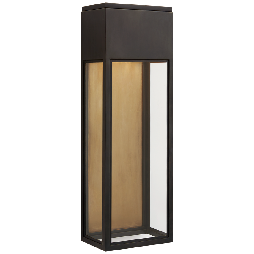 Visual Comfort & Co. Irvine Large 3/4 Wall Lantern Outdoor Flush Mounts Visual Comfort & Co. Bronze  