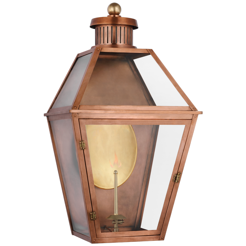 Visual Comfort & Co. Stratford Large 3/4 Gas Wall Lantern Outdoor Flush Mounts Visual Comfort & Co. Soft Copper  