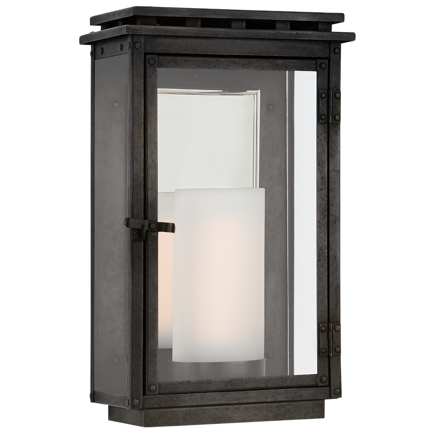 Visual Comfort & Co. Cheshire Small 3/4 Wall Lantern Outdoor Flush Mounts Visual Comfort & Co. Aged Iron  