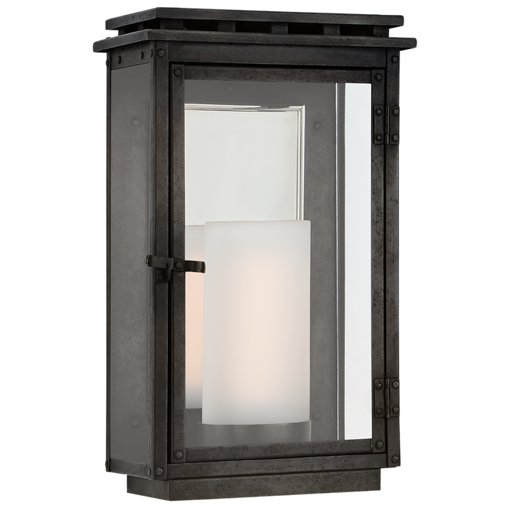 Visual Comfort & Co. Cheshire Small 3/4 Wall Lantern Outdoor Flush Mounts Visual Comfort & Co. Aged Iron  