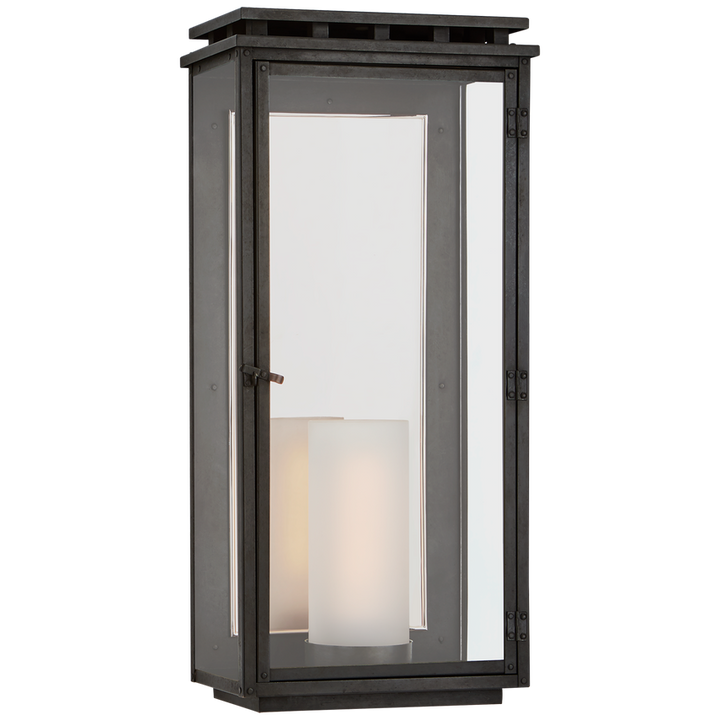 Visual Comfort & Co. Cheshire Large 3/4 Wall Lantern Outdoor Flush Mounts Visual Comfort & Co. Aged Iron  