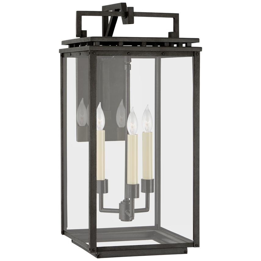 Visual Comfort & Co. Cheshire Medium Bracketed Wall Lantern Outdoor Flush Mounts Visual Comfort & Co. Aged Iron  