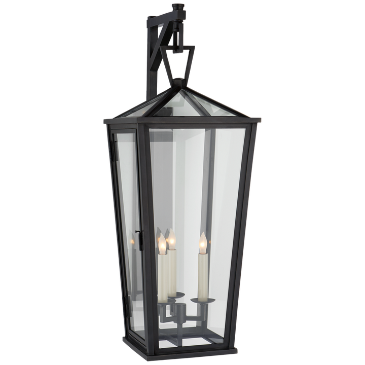 Visual Comfort & Co. Darlana Large Tall Bracketed Wall Lantern Outdoor Flush Mounts Visual Comfort & Co. Bronze  