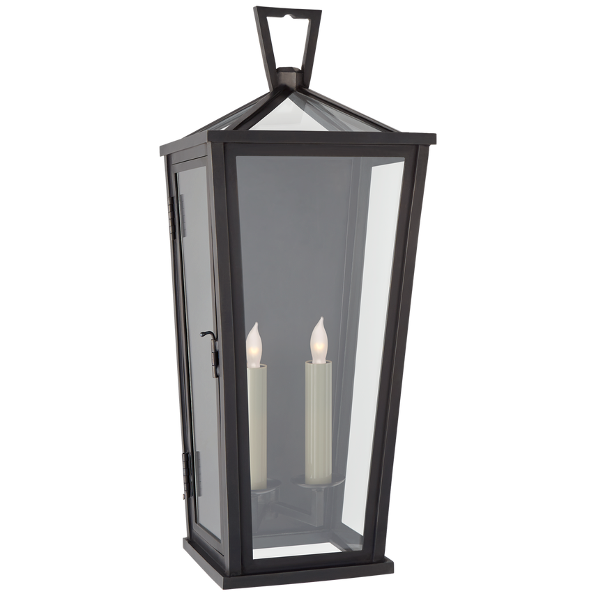 Visual Comfort & Co. Darlana Medium Tall 3/4 Wall Lantern Outdoor Flush Mounts Visual Comfort & Co. Bronze  