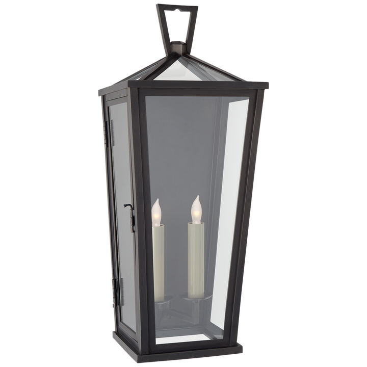 Visual Comfort & Co. Darlana Medium Tall 3/4 Wall Lantern Outdoor Flush Mounts Visual Comfort & Co. Bronze  