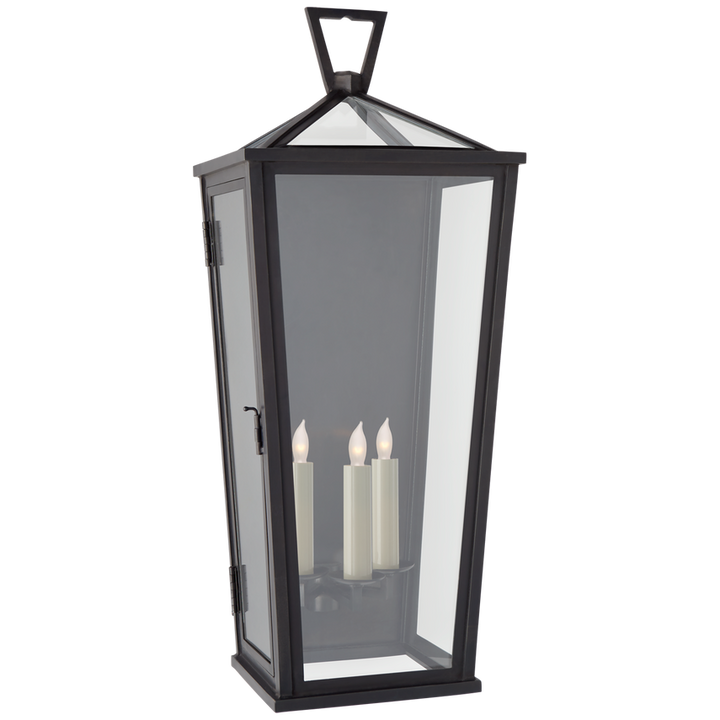 Visual Comfort & Co. Darlana Large Tall 3/4 Wall Lantern Outdoor Flush Mounts Visual Comfort & Co. Bronze  