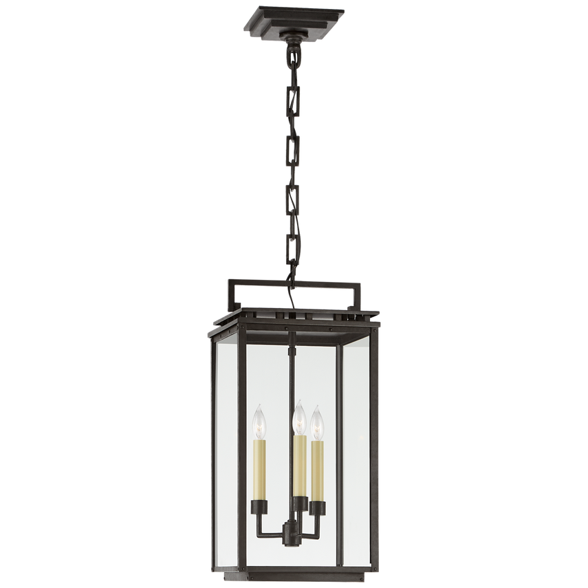 Visual Comfort & Co. Cheshire Medium Hanging Lantern Outdoor Flush Mounts Visual Comfort & Co. Aged Iron  