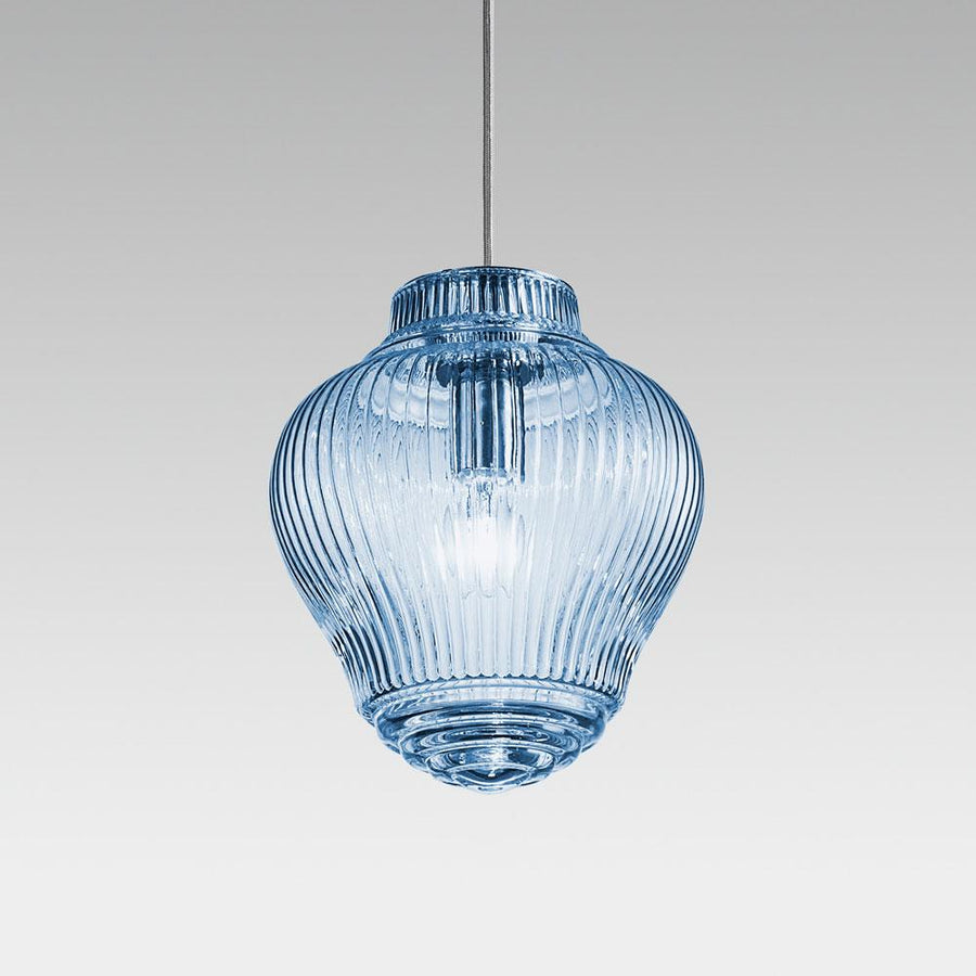 Zafferano America Clyde Pendant Light Pendants Zafferano America Light Blue 58 inches