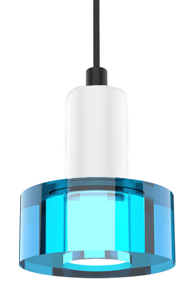 Blackjack Lighting Color Gel Light Guide Pendant Pendants Blackjack Lighting 3" White Blue