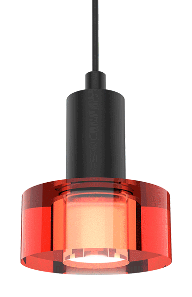 Blackjack Lighting Color Gel Light Guide Pendant Pendants Blackjack Lighting 3" Matte Black Red