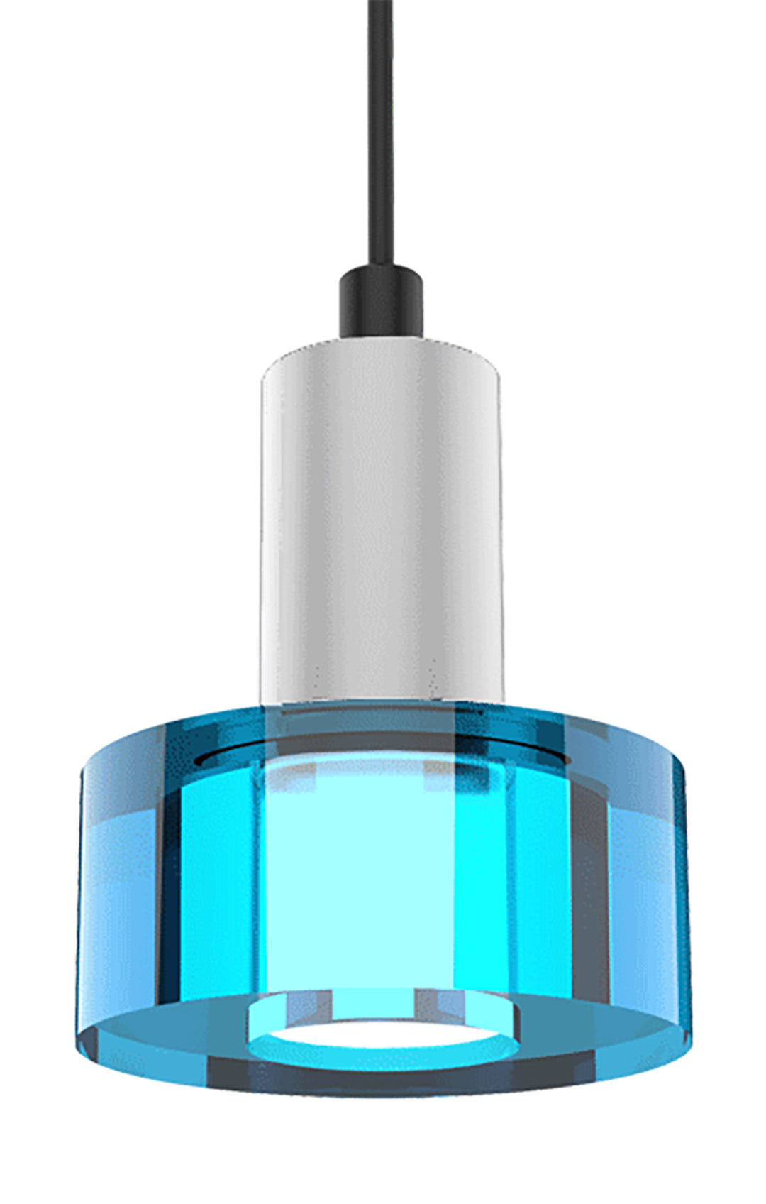 Blackjack Lighting Color Gel Light Guide Pendant Pendants Blackjack Lighting 3" Polished Chrome Blue