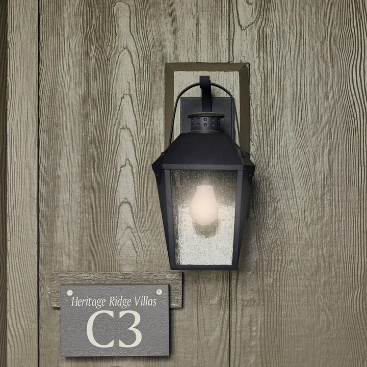Quoizel Carriage Outdoor Lantern in Mottled Black - Model CRG8406MB