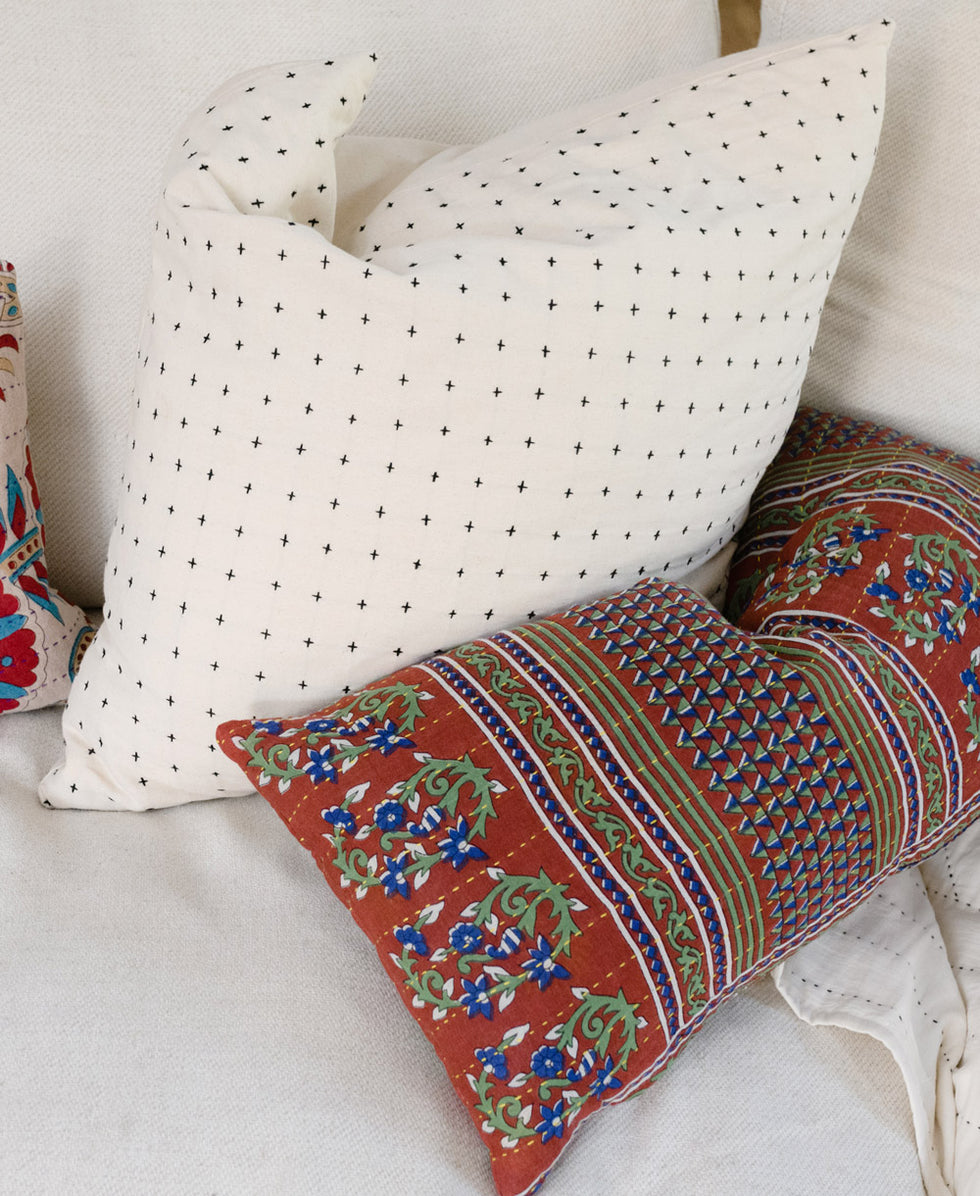 Anchal Cross-Stitch Throw Pillow Cover - Thumbnail 3