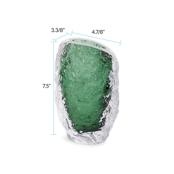 Howard Elliott Emerald Crystalized Glass Vase