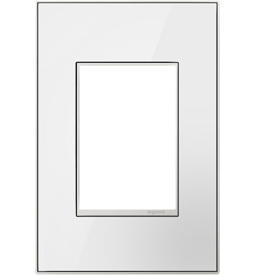 Legrand adorne Mirror White-on-White 1-Gang + wall plate