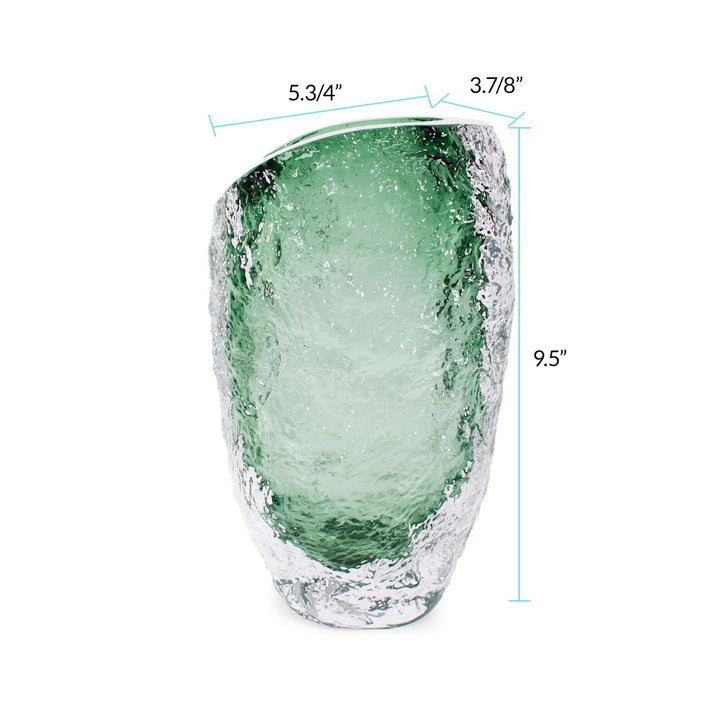 Howard Elliott Emerald Crystalized Glass Vase