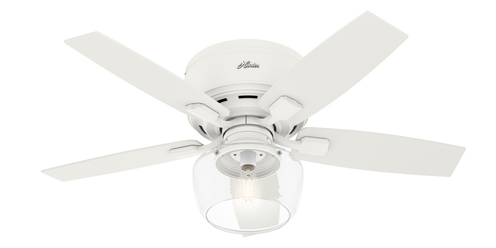 Hunter 44 inch Bennett Low Profile Ceiling Fan with LED Light Kit and Handheld Remote Indoor Ceiling Fans Hunter   