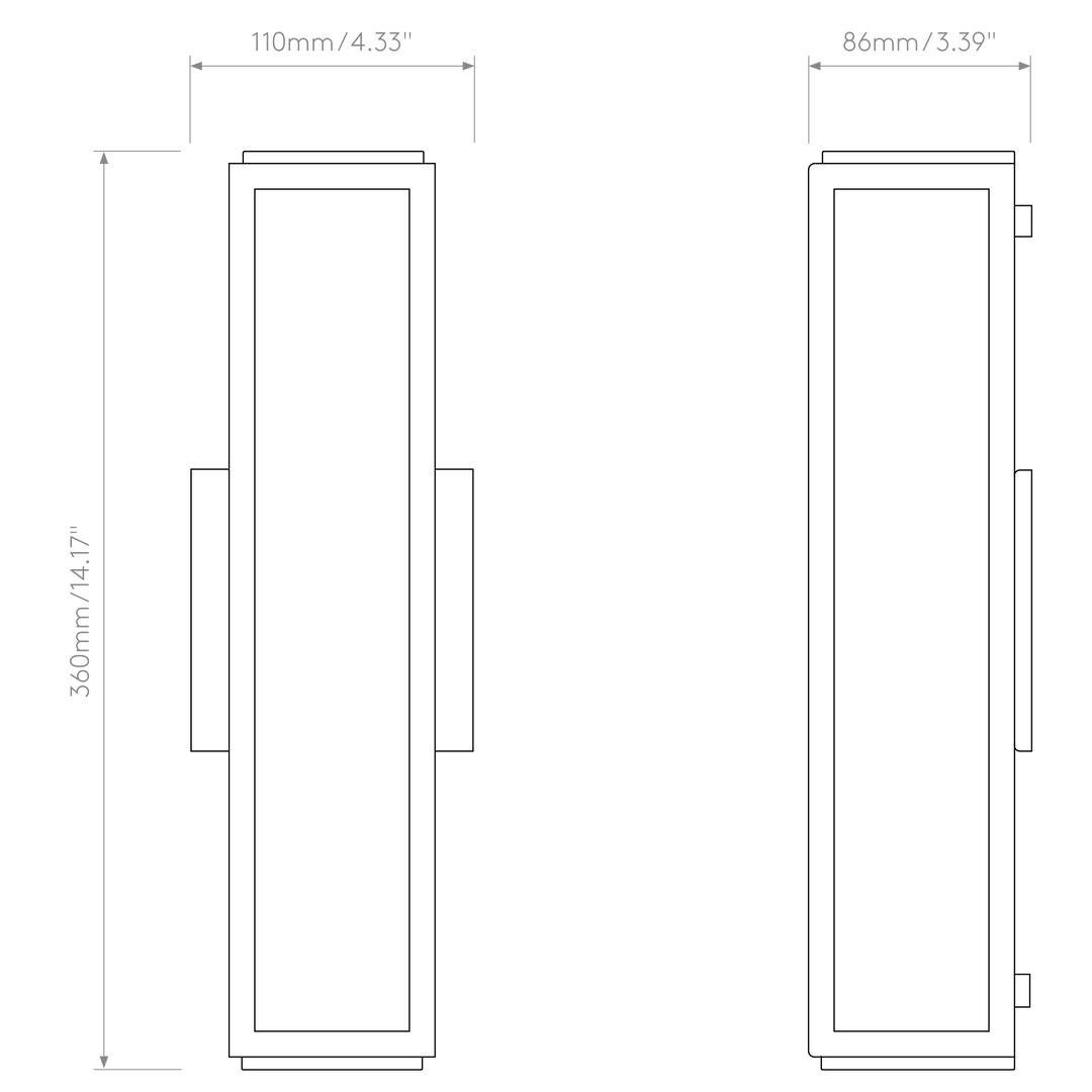 Astro Lighting Mashiko 360 dimension diagram
