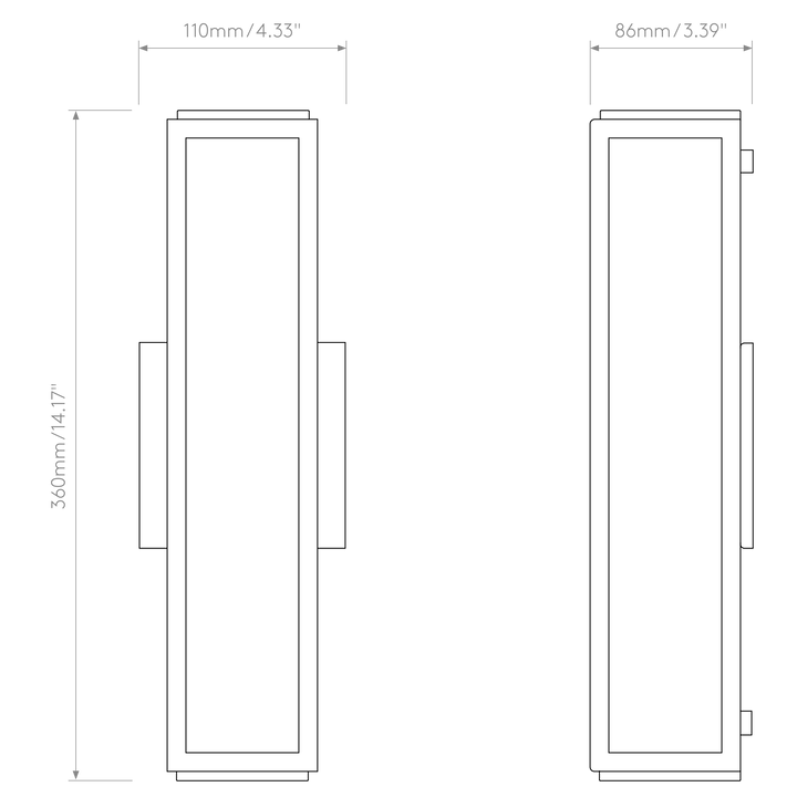 Astro Lighting Mashiko 360 dimension diagram