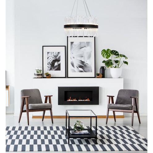 Elegant Lighting Dallas 25" Round Crystal Pendant in Black