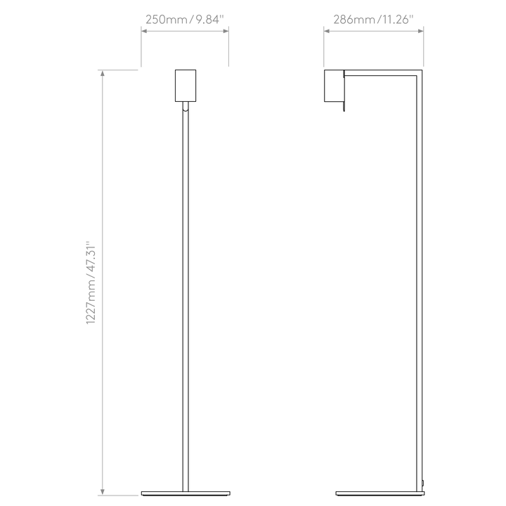 Astro Lighting Ascoli Floor dimension diagram