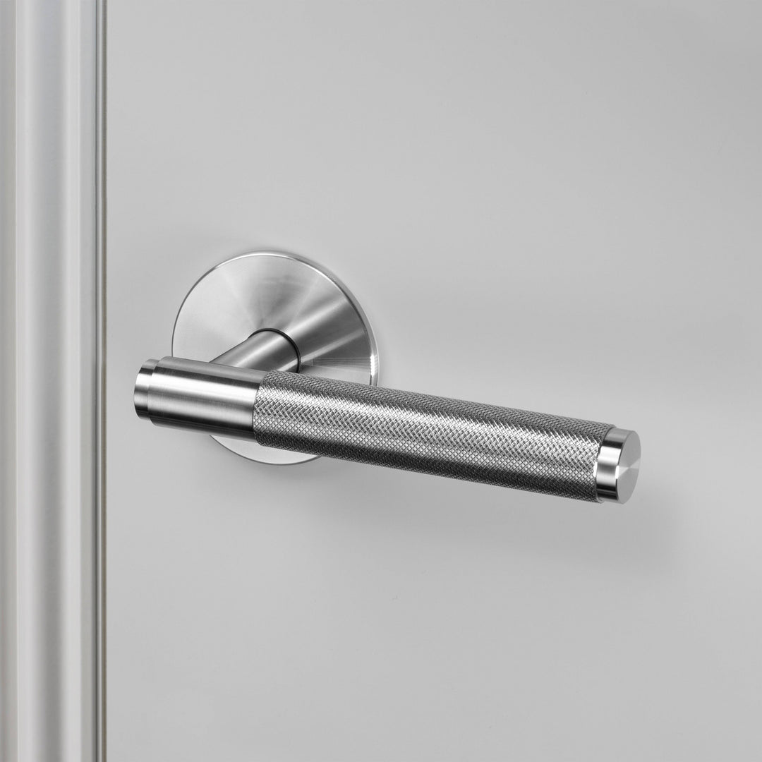 Buster + Punch Door Handle Set Passage Cross Knurl Steel
