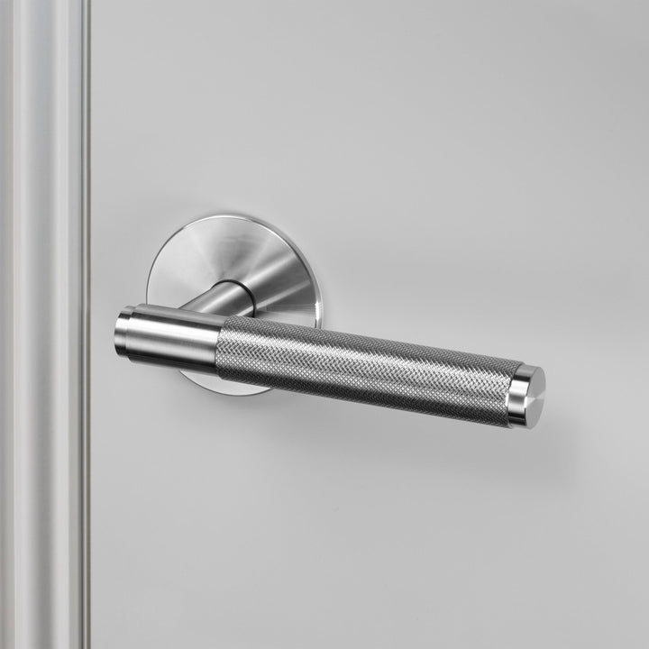 Buster + Punch Door Handle Set Passage Cross Knurl Steel