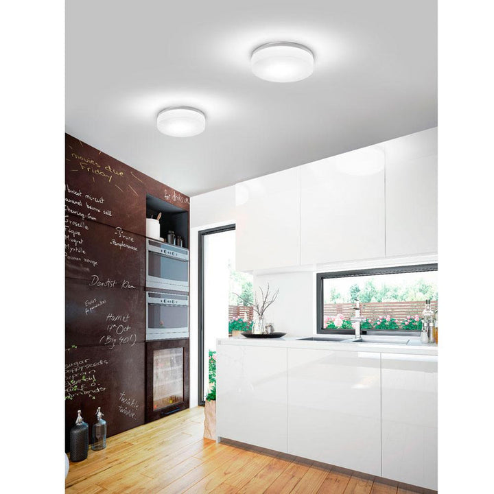 Zafferano America Drum Wall / Ceiling Light Ceiling Flush Mounts Zafferano America Medium White Integral LED