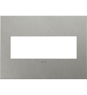 Legrand adorne Brushed Stainless Steel 3-Gang wall plate