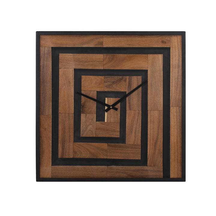 Howard Elliott Helix Wooden Square Clock