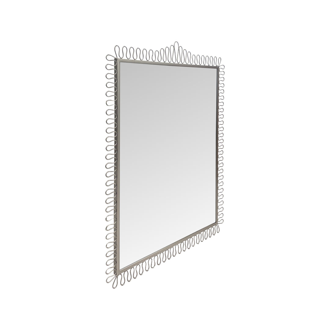 Howard Elliott Squiggle Rectangle Champagne Silver Mirror