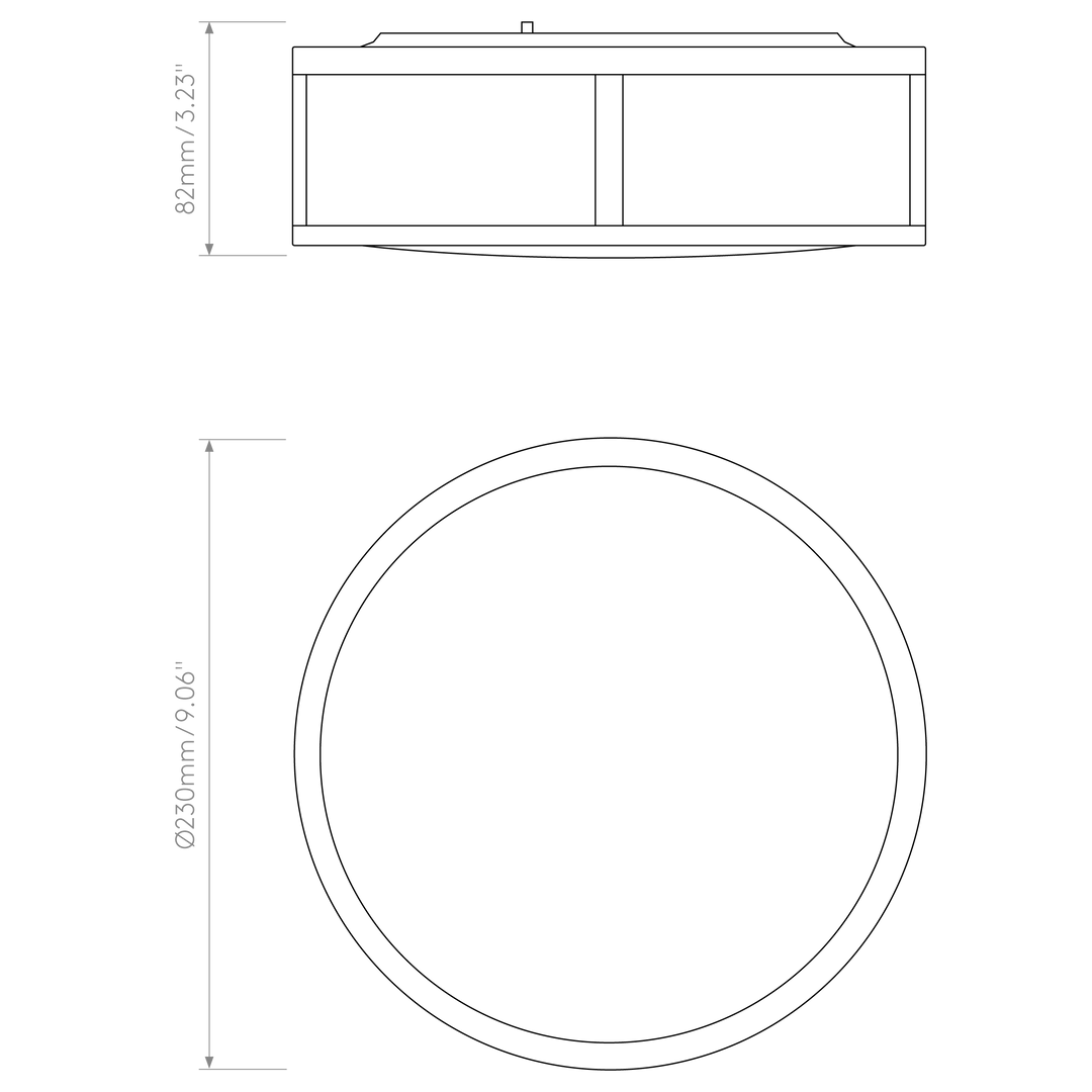 Astro Lighting Mashiko Round 230 dimension diagram