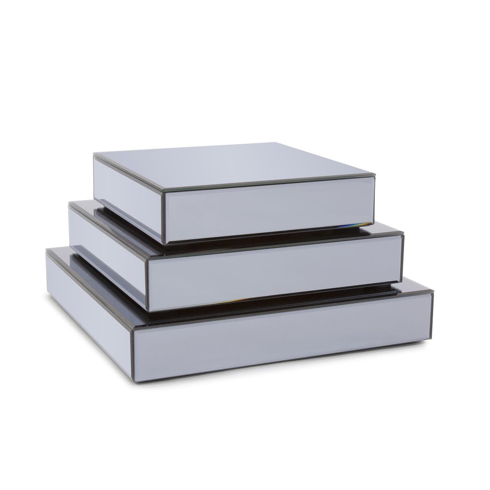 Howard Elliott Grigio Mirrored Set of Three Platforms