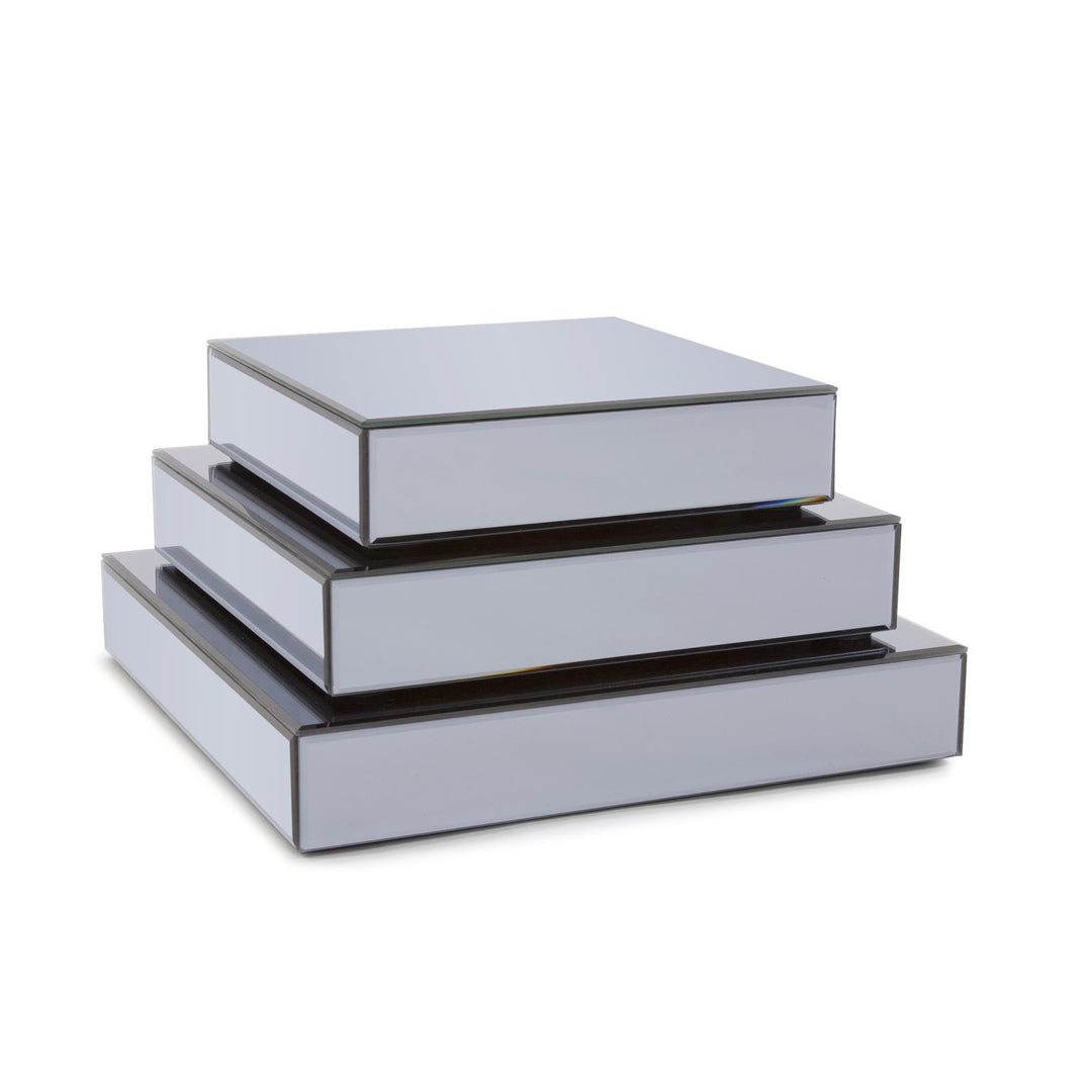 Howard Elliott Grigio Mirrored Set of Three Platforms