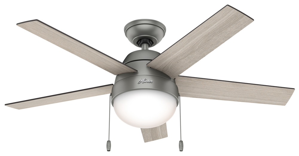 Hunter 46 inch Anslee Ceiling Fan with LED Light Kit and Pull Chain Indoor Ceiling Fans Hunter   