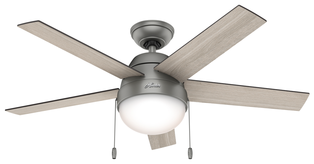 Hunter 46 inch Anslee Ceiling Fan with LED Light Kit and Pull Chain Indoor Ceiling Fans Hunter