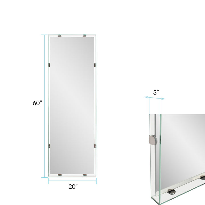 Howard Elliott Vivaldo Floating Dressing Mirror with Glass Box Frame