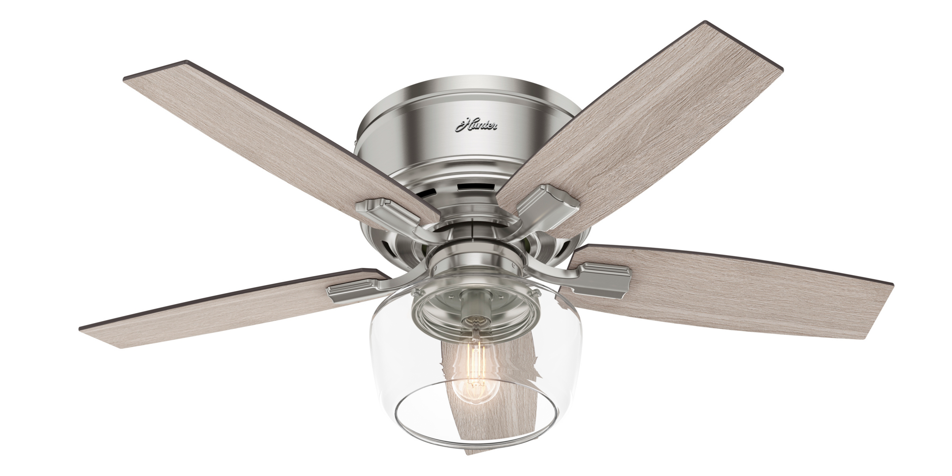 Hunter 44 inch Bennett Low Profile Ceiling Fan with LED Light Kit and Handheld Remote