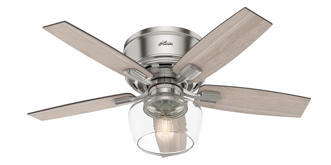 Hunter 44 inch Bennett Low Profile Ceiling Fan with LED Light Kit and Handheld Remote Indoor Ceiling Fans Hunter   