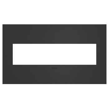 Legrand adorne Satin Black 4-Gang wall plate