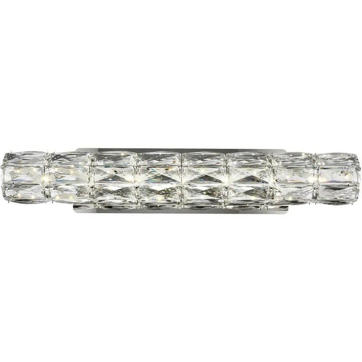 Elegant Valetta Integrated LED Chrome Wall Sconce with Clear Royal Cut Crystals